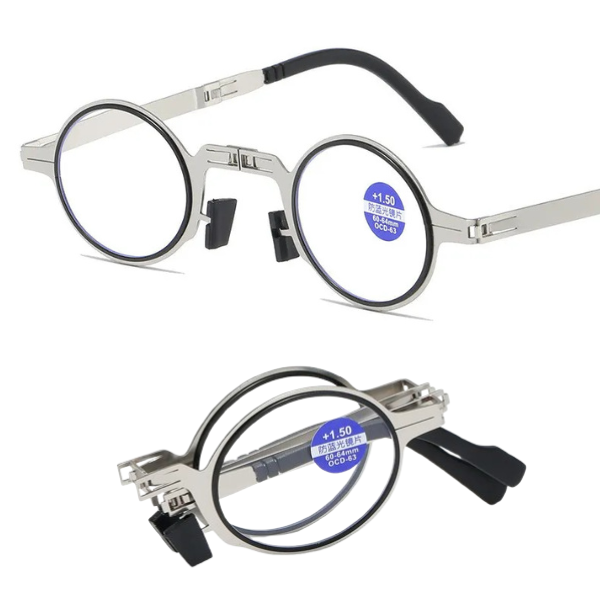 1x Metal Folding NoBlu Glasses (round)